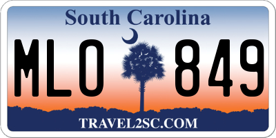 SC license plate MLO849