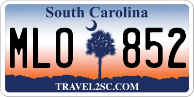 SC license plate MLO852
