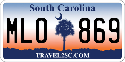 SC license plate MLO869