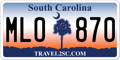 SC license plate MLO870
