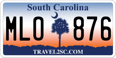 SC license plate MLO876