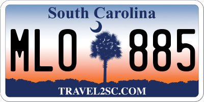 SC license plate MLO885
