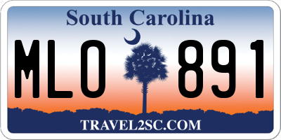 SC license plate MLO891