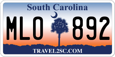 SC license plate MLO892