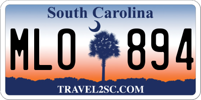 SC license plate MLO894