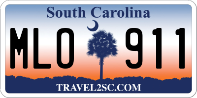 SC license plate MLO911