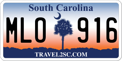 SC license plate MLO916