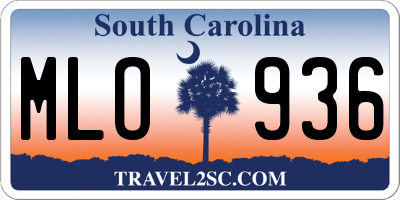 SC license plate MLO936