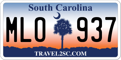 SC license plate MLO937