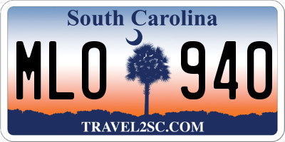 SC license plate MLO940