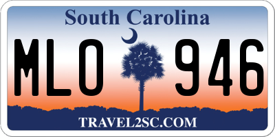 SC license plate MLO946