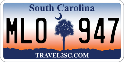 SC license plate MLO947