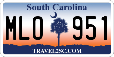 SC license plate MLO951