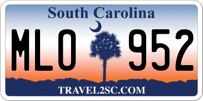 SC license plate MLO952