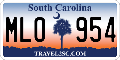SC license plate MLO954