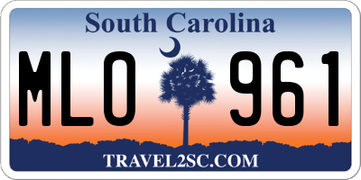 SC license plate MLO961
