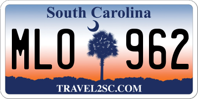 SC license plate MLO962