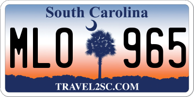 SC license plate MLO965