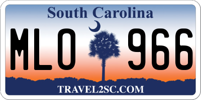 SC license plate MLO966