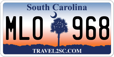 SC license plate MLO968