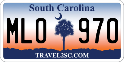 SC license plate MLO970