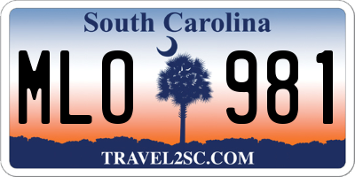 SC license plate MLO981