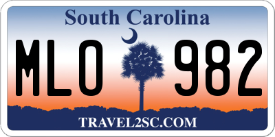 SC license plate MLO982