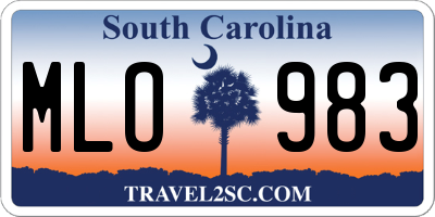 SC license plate MLO983