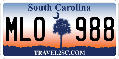 SC license plate MLO988
