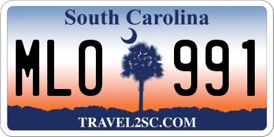 SC license plate MLO991
