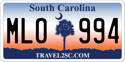 SC license plate MLO994