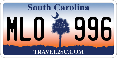 SC license plate MLO996