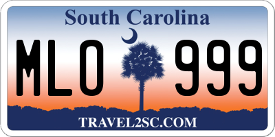 SC license plate MLO999