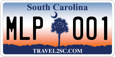 SC license plate MLP001