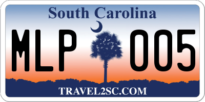 SC license plate MLP005