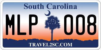 SC license plate MLP008