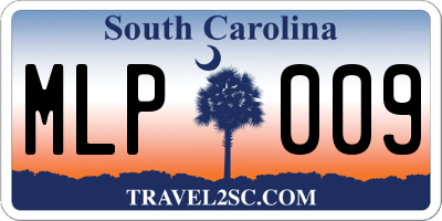 SC license plate MLP009