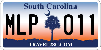 SC license plate MLP011