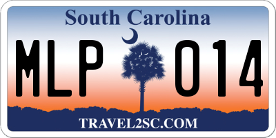 SC license plate MLP014