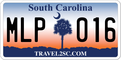 SC license plate MLP016