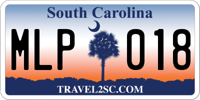 SC license plate MLP018