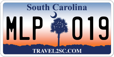 SC license plate MLP019