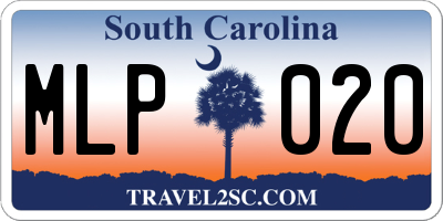 SC license plate MLP020