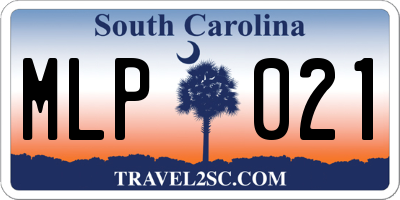 SC license plate MLP021