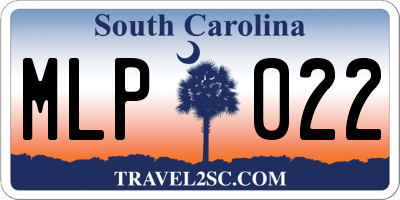 SC license plate MLP022
