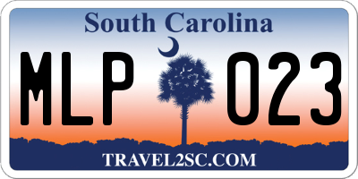 SC license plate MLP023