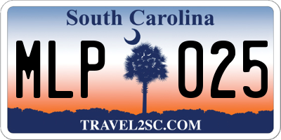 SC license plate MLP025