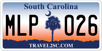 SC license plate MLP026