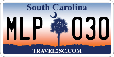 SC license plate MLP030