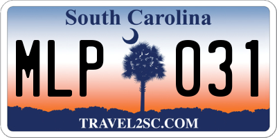 SC license plate MLP031